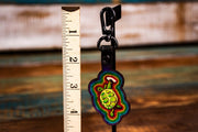 Terrapin and Tambourine - Tooled Leather Keychain - Lotus Leather