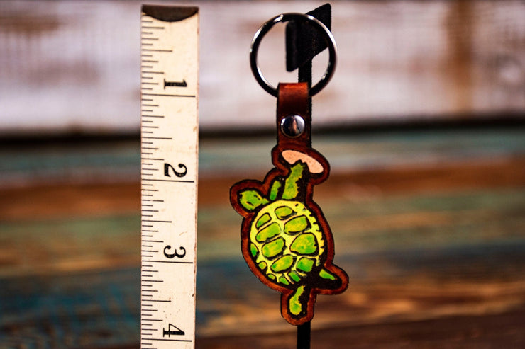 Terrapin - Tooled Leather Keychain - Lotus Leather