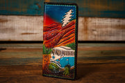 Terrapin VW Bus and Dancing Bear - Leather Long Wallet - Lotus Leather