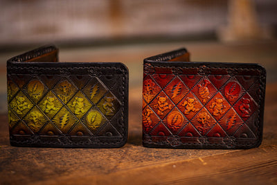 Unique Dead-Themed Handcrafted Leather Wallet - Lotus Leather