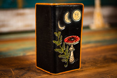 Wiccan - Dark Forest and Amanita - Tooled Long Leather Wallet - Lotus Leather