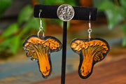 Wild Mushrooms - Assorted Available - Tooled Leather Earrings - Lotus Leather